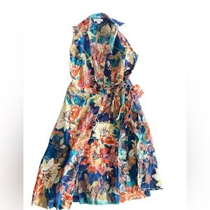 Pendleton Floral Blue and Orange Dress